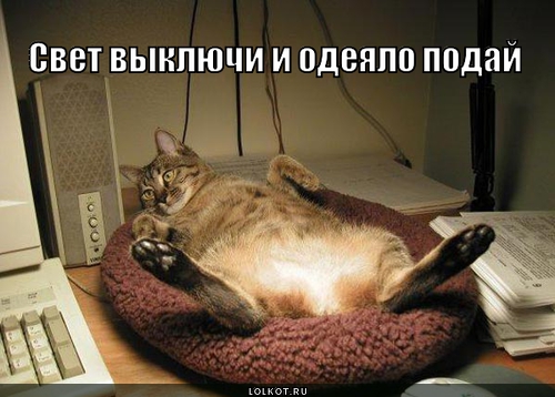 свет выключи и одеяло подай