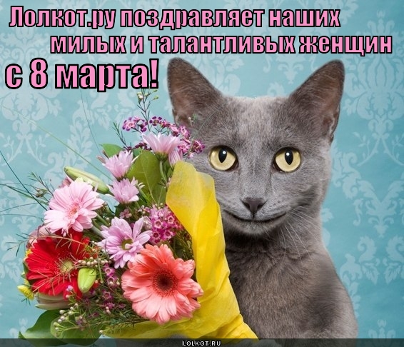 Лолкот.ру поздравляет наших милых и талантливых женщин с 8 марта!